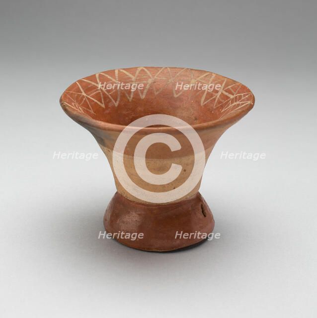 Flaring bowl with Rattle Base and Incised Geometric Motif on Interior Rim, 100 B.C./A.D. 500. Creator: Unknown.