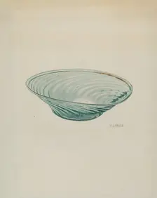 Flat Glass Bowl, c. 1940. Creator: V. L. Vance