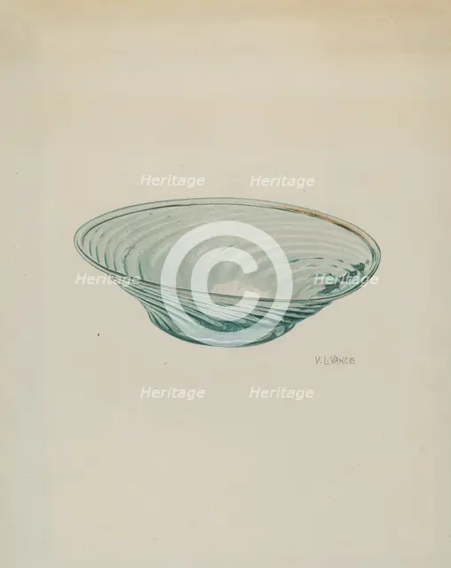 Flat Glass Bowl, c. 1940. Creator: V. L. Vance.