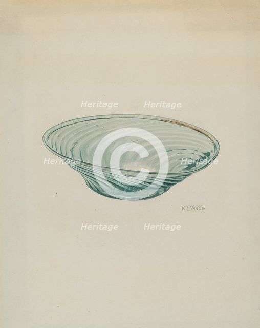 Flat Glass Bowl, c. 1940. Creator: V. L. Vance.