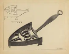 Flat Iron Holder, c. 1936. Creator: Herman Bader