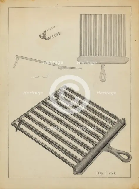 Flat Iron Holder, c. 1936. Creator: Janet Riza.