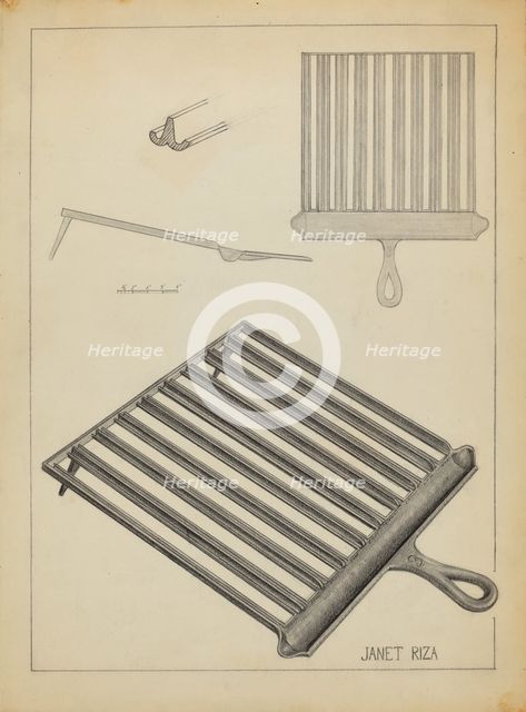 Flat Iron Holder, c. 1936. Creator: Janet Riza.