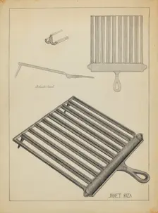 Flat Iron Holder, c. 1936. Creator: Janet Riza