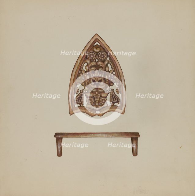 Flat Iron Holder, c. 1937. Creator: Vincent McPharlin.