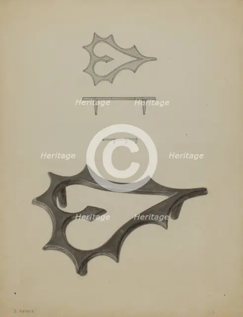Flat Iron Holder, c. 1937. Creator: Benjamin Resnick.
