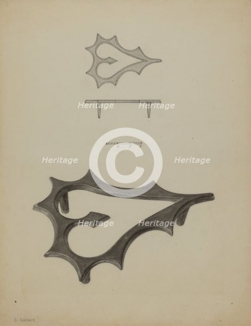 Flat Iron Holder, c. 1937. Creator: Benjamin Resnick.