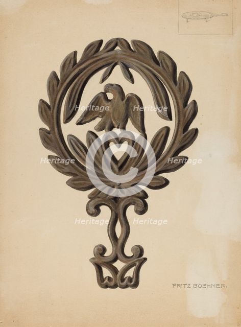 Flat Iron Holder, c. 1937. Creator: Fritz Boehmer.