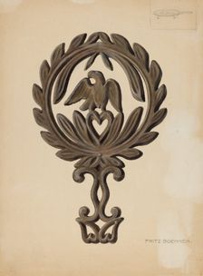 Flat Iron Holder, c. 1937. Creator: Fritz Boehmer