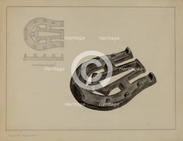 Flat Iron Holder, c. 1937. Creator: Helen Hobart.