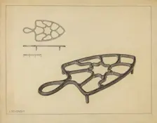 Flat Iron Holder, c. 1937. Creator: Isidore Sovensky