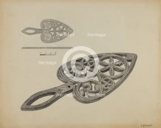 Flat-iron Holder, c. 1937. Creator: Jack Staloff.
