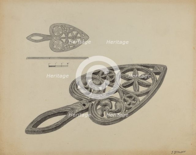Flat-iron Holder, c. 1937. Creator: Jack Staloff.
