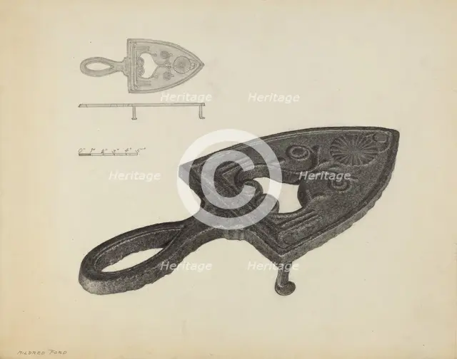 Flat Iron Holder, c. 1937. Creator: Mildred Ford.
