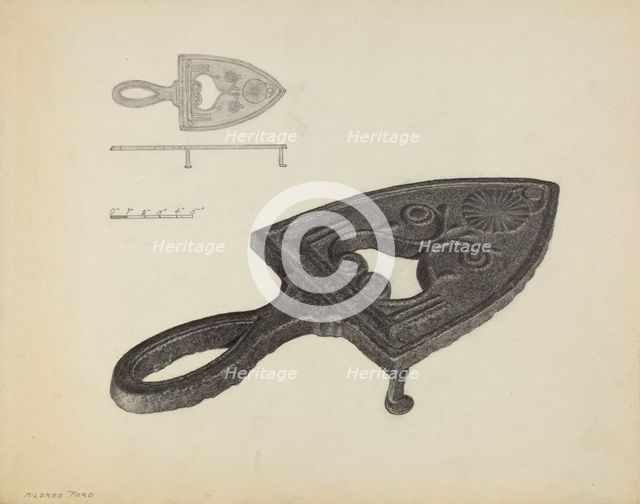 Flat Iron Holder, c. 1937. Creator: Mildred Ford.