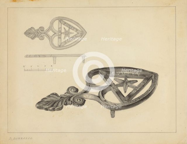 Flat Iron Holder, c. 1937. Creator: Salvatore Borrazzo.
