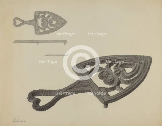 Flat-iron Holder, c. 1938. Creator: Filippo Porreca.