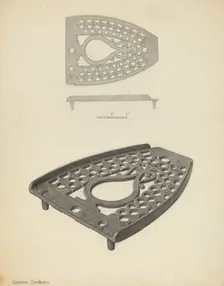 Flat Iron Holder, c. 1938. Creator: Gordon Sanborn