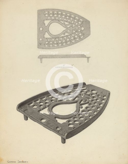 Flat Iron Holder, c. 1938. Creator: Gordon Sanborn.