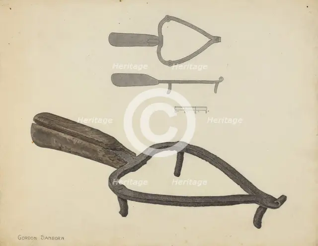 Flat Iron Holder, c. 1938. Creator: Gordon Sanborn.