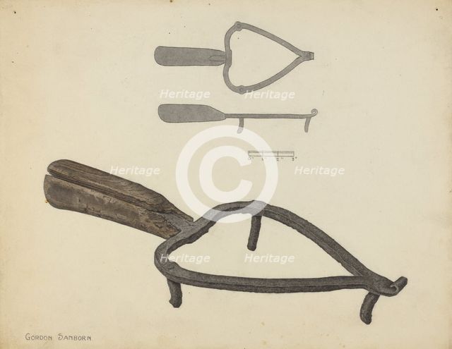 Flat Iron Holder, c. 1938. Creator: Gordon Sanborn.