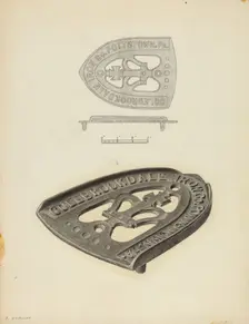 Flat Iron Holder, c. 1938. Creator: Jack Staloff