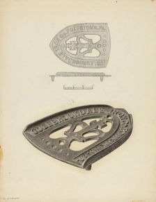 Flat Iron Holder, c. 1938. Creator: Jack Staloff