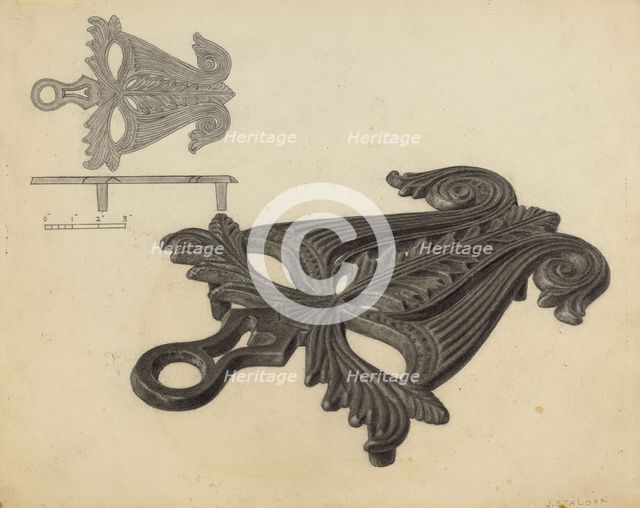 Flat Iron Holder, c. 1938. Creator: Jack Staloff.
