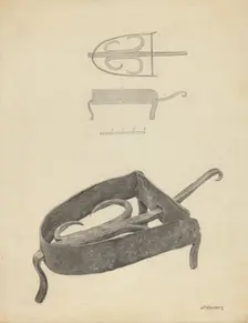 Flat Iron Holder, c. 1938. Creator: Joseph Rothenberg