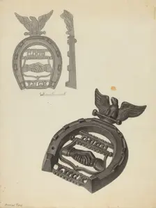 Flat Iron Holder, c. 1938. Creator: Mildred Ford