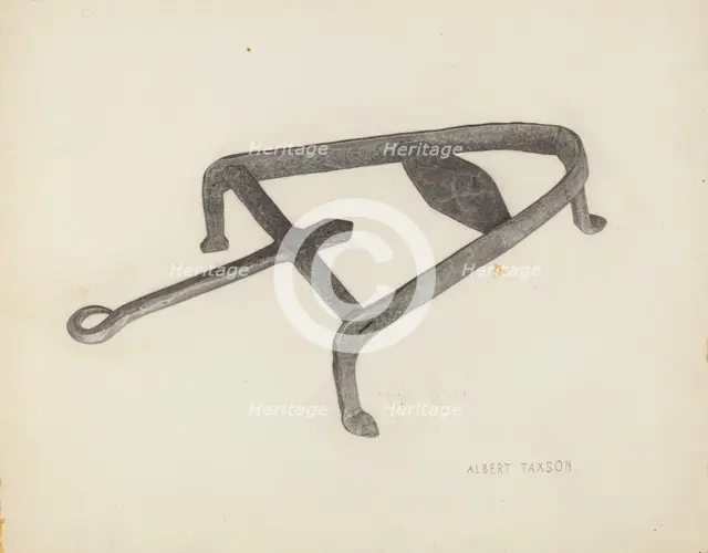 Flat Iron Holder, c. 1939. Creator: Albert Taxson.