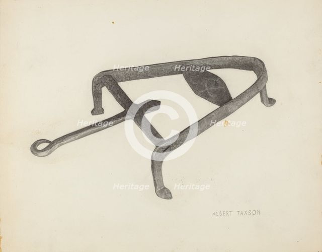 Flat Iron Holder, c. 1939. Creator: Albert Taxson.