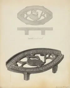 Flat Iron Holder, c. 1939. Creator: Bernard Krieger