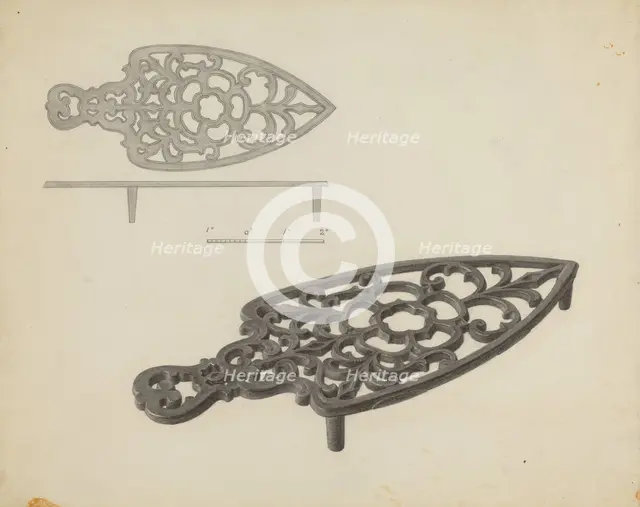 Flat Iron Holder, c. 1939. Creator: Charles Garjian.