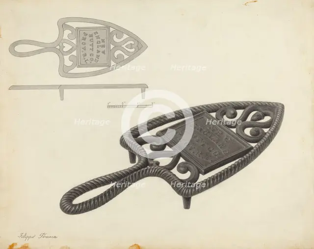 Flat Iron Holder, c. 1939. Creator: Filippo Porreca.