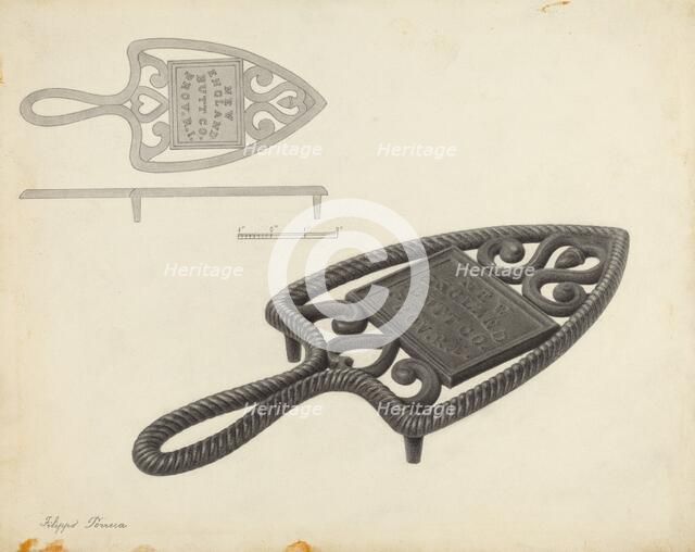 Flat Iron Holder, c. 1939. Creator: Filippo Porreca.
