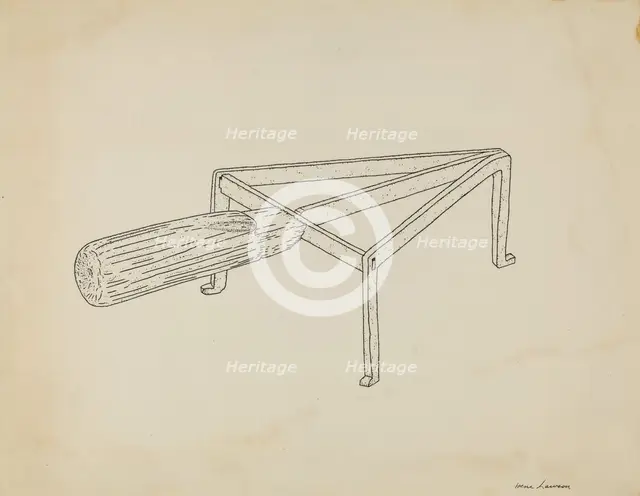 Flat Iron Holder, c. 1939. Creator: Irene Lawson.