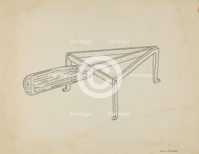 Flat Iron Holder, c. 1939. Creator: Irene Lawson.