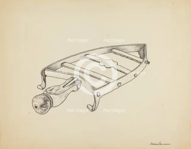 Flat Iron Holder, c. 1939. Creator: Irene Lawson.