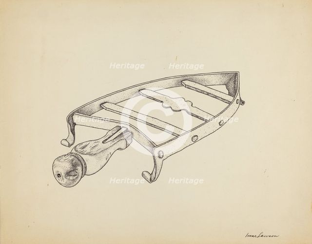 Flat Iron Holder, c. 1939. Creator: Irene Lawson.