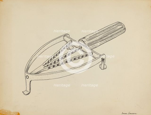 Flat Iron Holder, c. 1939. Creator: Irene Lawson.