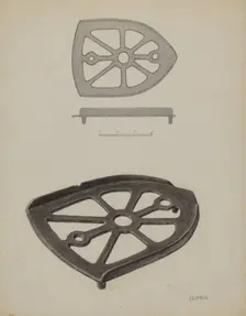 Flat Iron Holder, c. 1939. Creator: Jacob Lipkin