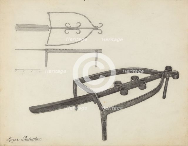 Flat Iron Holder, c. 1939. Creator: Lazar Rubinstein.