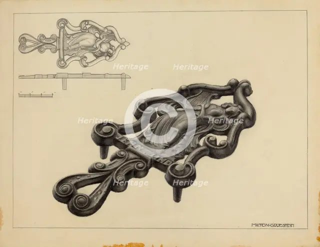 Flat Iron Holder, c. 1939. Creator: Milton Grubstein.