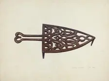 Flat Iron Holder, c. 1940. Creator: Donald Harding