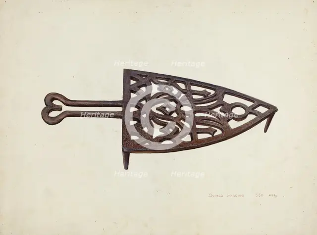 Flat Iron Holder, c. 1940. Creator: Donald Harding.