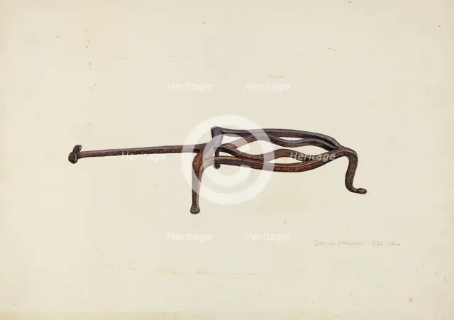 Flat Iron Holder, c. 1940. Creator: Donald Harding.