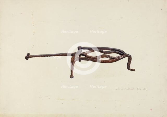 Flat Iron Holder, c. 1940. Creator: Donald Harding.