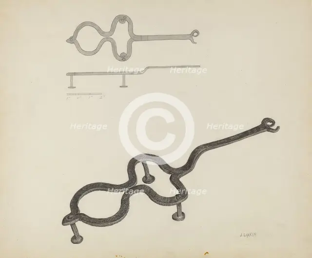 Flat Iron Holder, c. 1940. Creator: Jacob Lipkin.