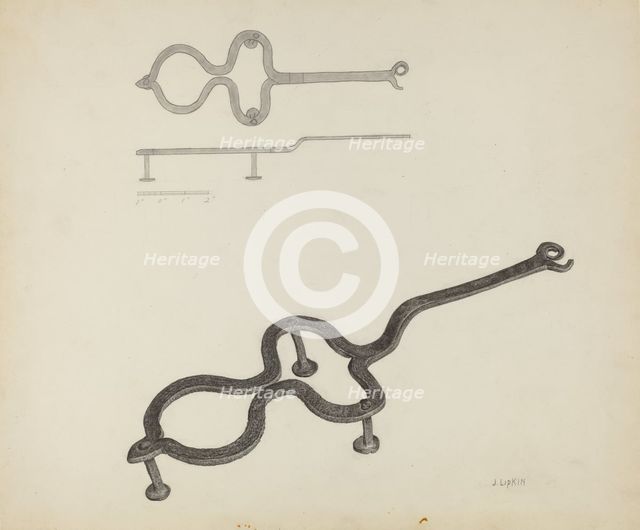 Flat Iron Holder, c. 1940. Creator: Jacob Lipkin.